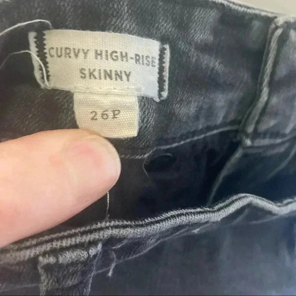 Madewell grey curvy high rise skinny raw  hem distressed knees jeans - Picture 7 of 7